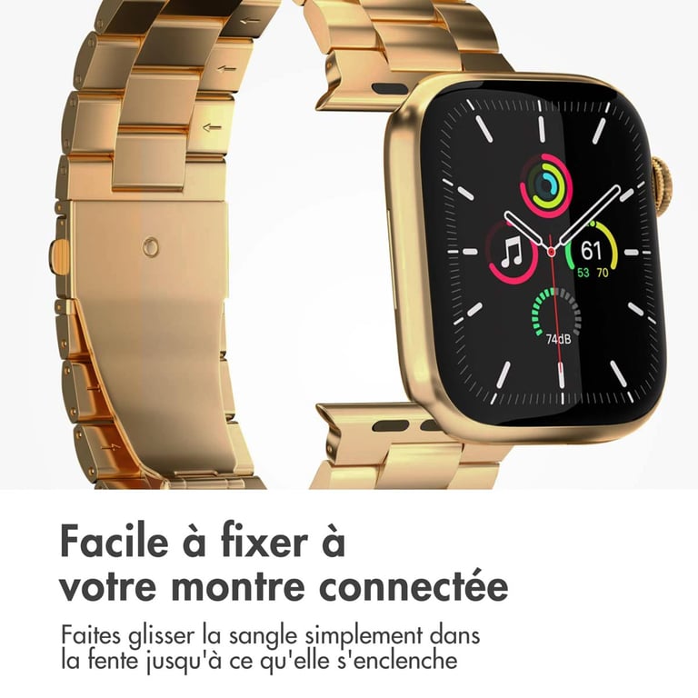 imoshion Bracelet en acier pour Apple Watch Series 1 á 10 / SE / Ultra 2 44454649 mm Dorée Neuf - vue 2