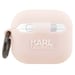 Karl Lagerfeld Funda para AirPods 3 de Silicona NFT Karl Head 3D con Mosquetón Práctico Rosa