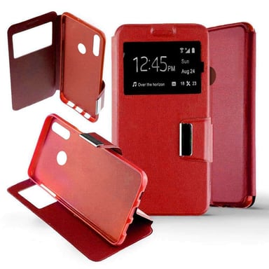 Etui Folio compatible Rouge Huawei Honor 8X