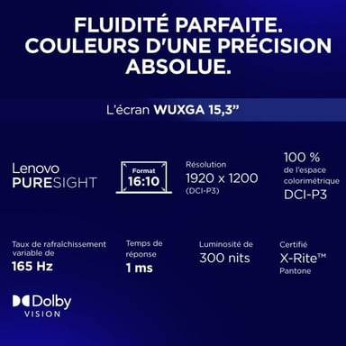 PC portable Gamer  Legion 5 15IRX10 | Windows 11 - 15,3 165hz IPS - Core i7-13650HX - RTX 5070 115W - 32 Go - 512 Go