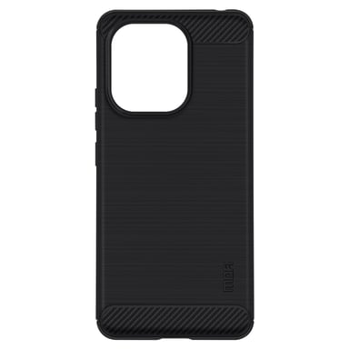 MOFI Carcasa para Redmi Note 13 4G Myal cepillado y silicona efecto carbono Negro