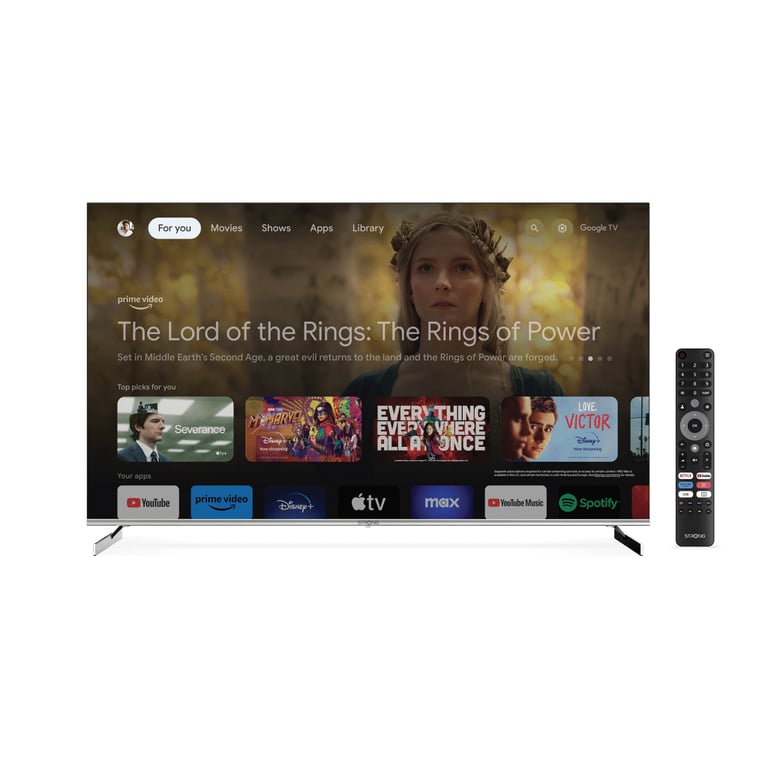 Strong SRT 65UF8733 165,1 cm (65 ) 4K Ultra HD Smart TV Wifi Métallique, Argent 400 cd m² Neuf