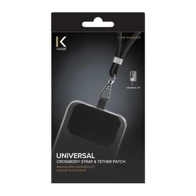 Tracolla universale e linguetta di fissaggio, nero notte