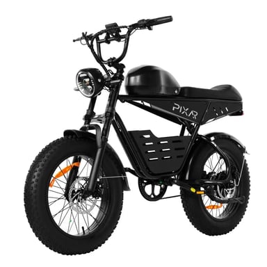Bicicletta Elettrica PIXAR Super | Velocità Massima 25 km/h | Autonomia 100 km | Motore 500W | Batteria 48V 30Ah | Pnei da 20 PolliciT | Nero