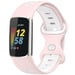 imoshion Bracelet Sport? en silicone pour Fitbit Charge 5 / 6 - Pink & White