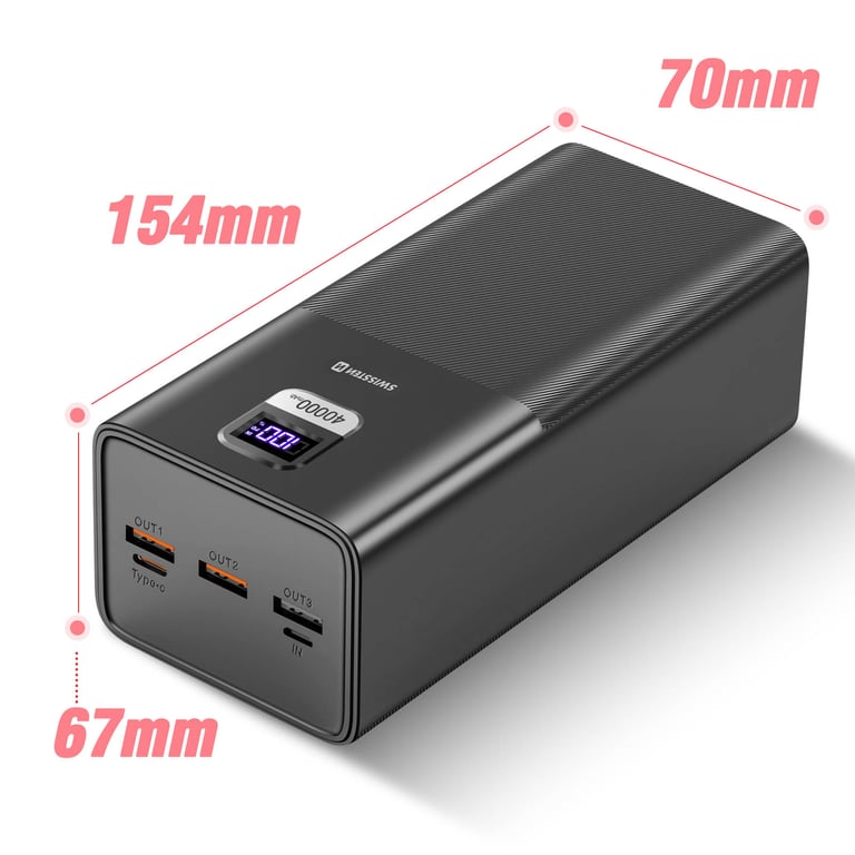 Batterie de secours 40000mAh USB et USB C Swissten Power Line Compact Neuf - vue 3