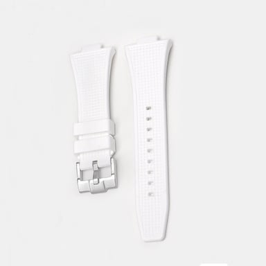 Correa de silicona para reloj Tissot PRX Series White  Hebilla plateada
