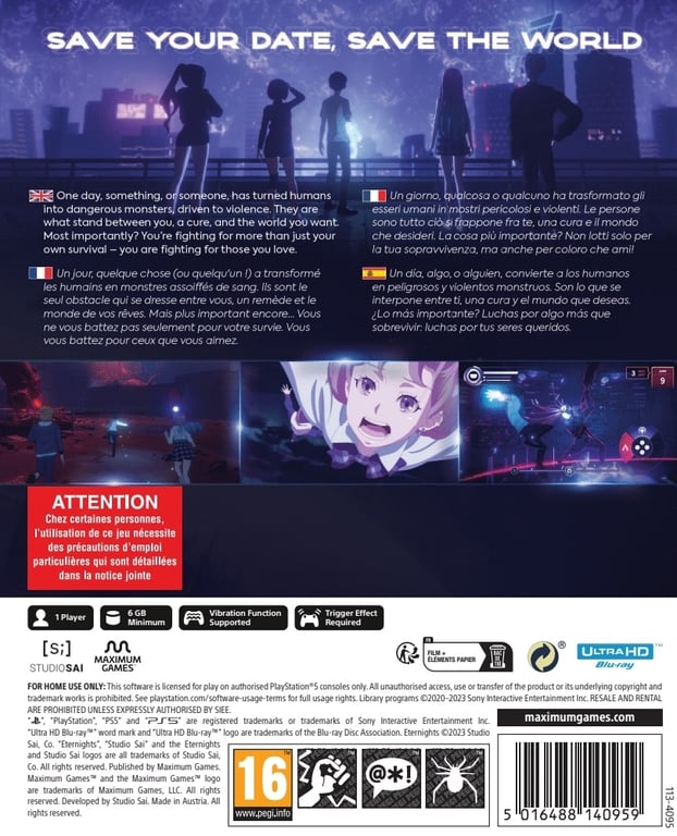 Jeu PS5 Eternights Action hack 'n' slash Dating sim - vue 4