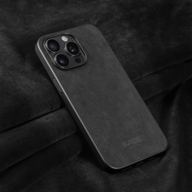 Cover in pelle scamosciata Alcantara per Apple iPhone 15 Pro Max, nero notte