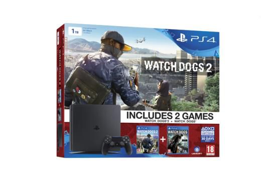 Pack Consola PS4 1Tb Slim + Watch Dogs 2 + Watch Dog
