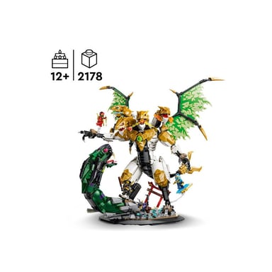 LEGO NINJAGO Legends 71872 Ultra Dragon Battle à 4 têtes 2178 pièces Vert/Or