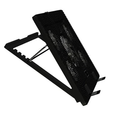 Mars Gaming MNBC2, Base Refrigeradora y Stand para Portátiles Hasta 17.3”, Iluminación LED Roja, 5x Ventiladores UA5, Regulable 6 Posiciones, Estructura Acero, Rejilla Aluminio, 2x USB 2.0, Negro