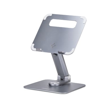 StarTech.com Support Télescopique pour PC Portable, Base Pivotante à 360&deg;, Support Rotatif pour Bureau, Hauteur et Inclinaison Réglables, Poids Max 5kg, Construction en Aluminium, Design Portable