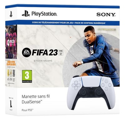 Manette Sans Fil Dualsense White + FIFA 2023