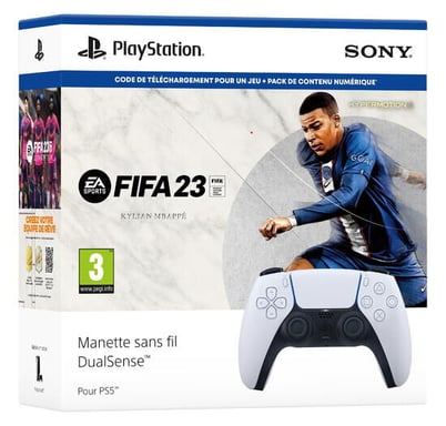 Controllore wireless bianco Dualsense + FIFA 2023