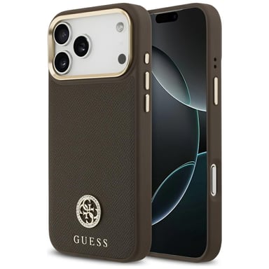 Custodia MagSafe con logo Guess Grained Strass per iPhone 17 Pro Max