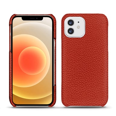 Coque cuir Apple iPhone 12 mini -  - Orange - Cuir grainé