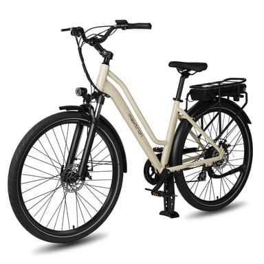 Vélo Électrique MAXTURN Urban7 - Moteur 250W Batterie 36V12.8AH 27.5'' Frein à Disque Mécanique - Beige