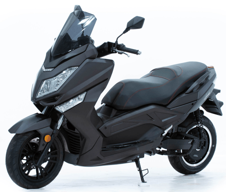 Leo90 - Scooter électrique 125cc - moteur 5100 W - 2 batteries 72V 50Ah, noir mat