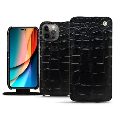 Housse cuir Apple iPhone 14 Pro - Rabat vertical - Noir - Cuirs spéciaux