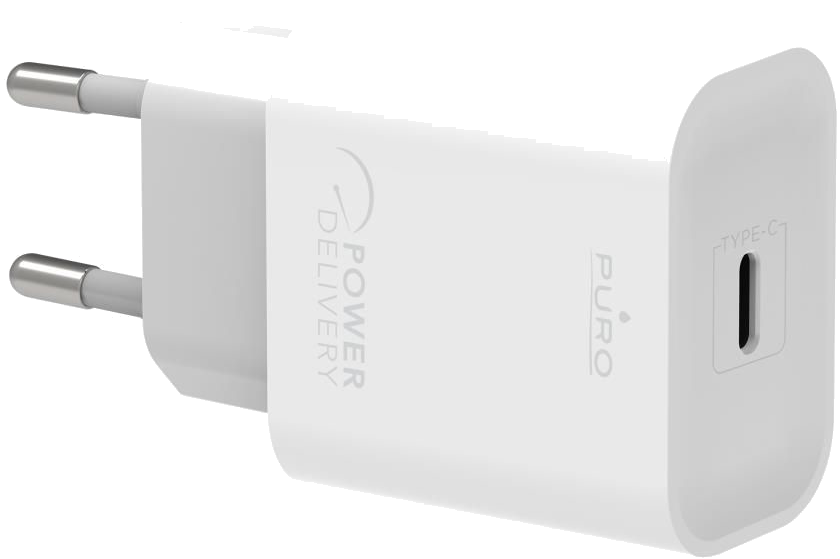 Chargeur maison USB C PD 20W Ultra-rapide Blanc Puro