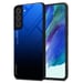 Coque pour Samsung Galaxy S22 en BLEU - NOIR Housse de protection Étui bicolore en silicone TPU et dos en verre trempé