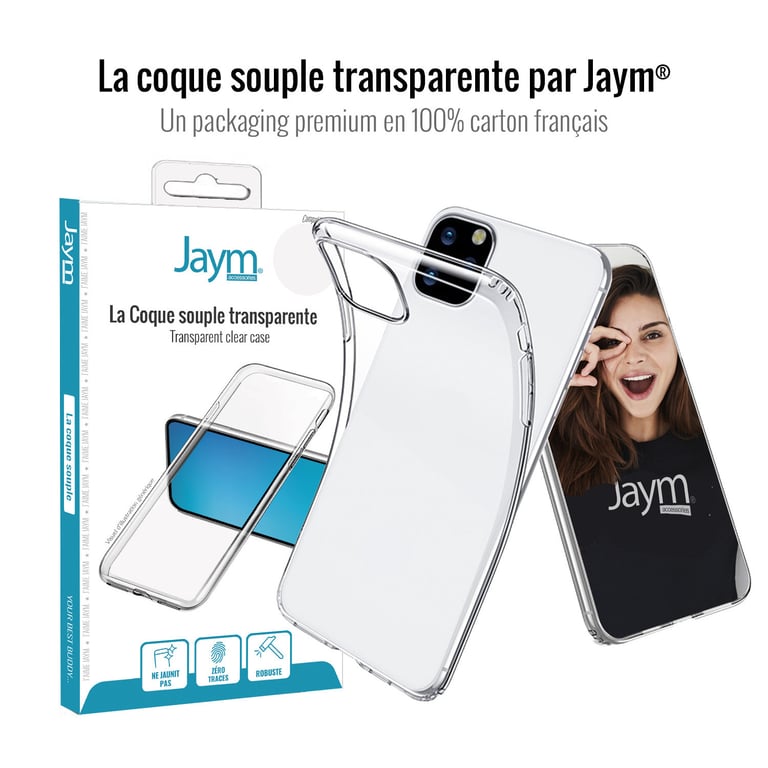 JAYM - Coque Souple Transparente compatible avec [SAMSUNG GALAXY A05] - Souple et résistante - Traitement Anti-jaunissement - Anti-bulles
