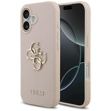 Custodia Guess Grained Big 4G & Classic Logo per iPhone 17 rosa