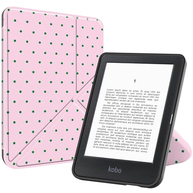 imoshion Étui de liseuse portefeuille design Pliable pour Kobo Clara Colour / BW - Happy Dots