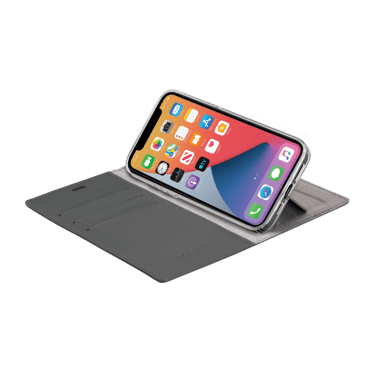 Diarycase 2.0 Funda de piel auténtica con soporte magnético para Apple iPhone 12/12 Pro, rosa pastel