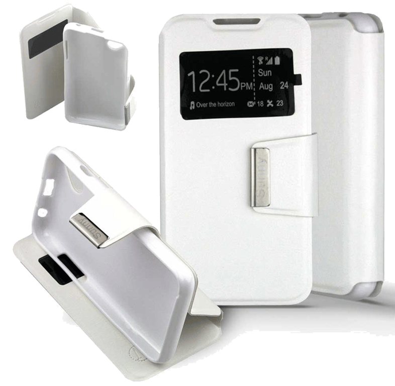 Etui Folio compatible Blanc Wiko Sunny