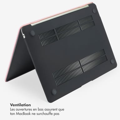 Selencia Coque tissée pour Apple MacBook Air 15 pouces (2023 / 2024 M3 chip / 2025 M4 chip) - A2941 / A3114 / A3241 - Rose