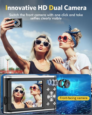 Appareil photo numérique 4K 48MP Webcam zoom 16x avec carte mémoire de 32 Go Black