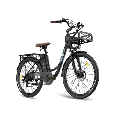 FAFREES F26 Lasting Bicicleta Eléctrica - Motor 250W Batería 36V25Ah 26x1.95 Pulgadas Ruedas Frenos Disco Mecánicos - Negra