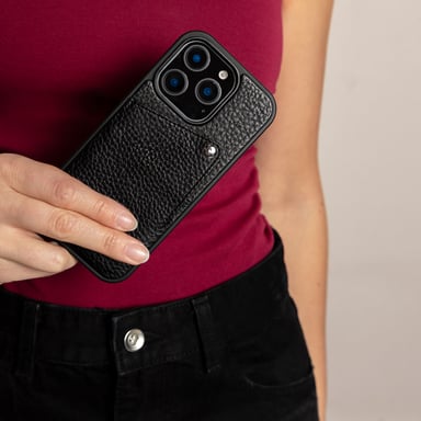 Selencia Coque Riva avec porte-cartes pour Apple iPhone 15 - Noir