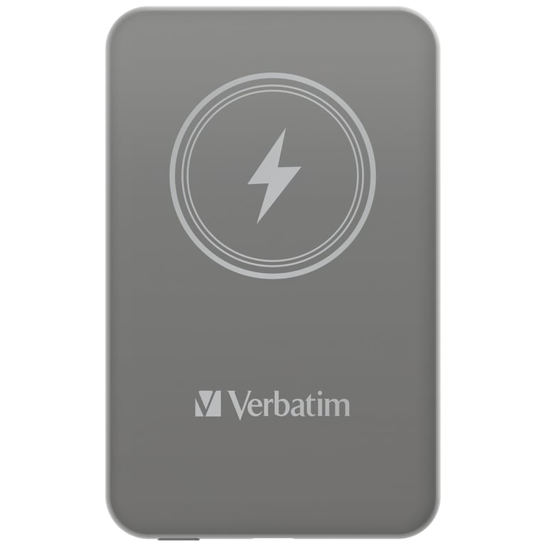 Verbatim Charge 'n' Go Lithium Polymère (LiPo) 5000 mAh Recharge sans fil Gris - Neuf
