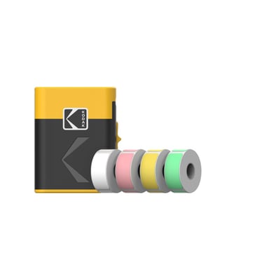 KODAK Memo Label ERA M50 - Stampante di etichette wireless, Bluetooth, iOS/Android, termica senza inchiostro, etichette da 1,2-2 pollici, portatile - Giallo