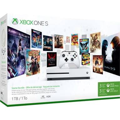 Microsoft Xbox One S Starter Bundle 1024 Go Wifi Blanc
