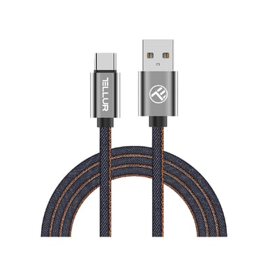Cable de datos Tellur, USB a Type-C, 1 m, denim