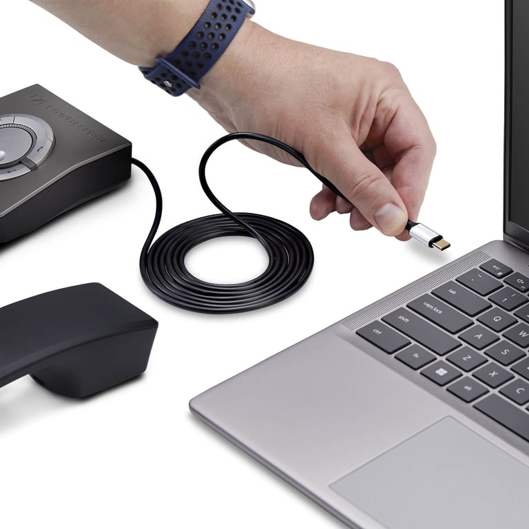 StarTech.com Adaptateur USB-C vers RJ9 pour Combiné Téléphonique de Bureau ou Casque Filaire/Sans Fil, Utilise le Matériel Fixe Existant, 1,8m, pour Ordinateur Portable/de Bureau/Mobile - Neuf