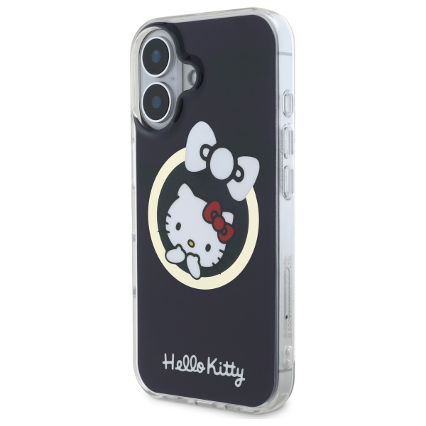 Hello Kitty Coque Téléphone - iPhone 16 - Noir - MagSafe - IML Fun Bow