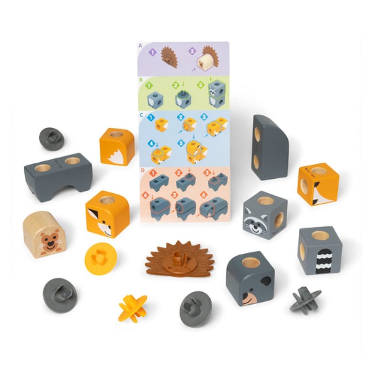 Coffret De Construction Spin Master Blockables Coffret Les Animaux De La Forêt Bois - vue 4