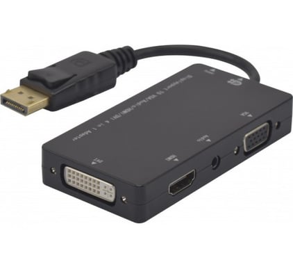 Hypertec 127377-HY câble vidéo et adaptateur DisplayPort DVI-D + VGA (D-Sub) + HDMI Noir