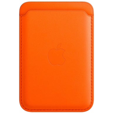 Porte-cartes en cuir avec MagSafe pour iPhone - Orange