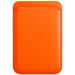 Porte-cartes en cuir avec MagSafe pour iPhone - Orange