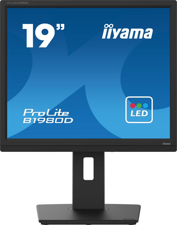 Ecran IIYAMA 19'' Noir LED dalle TN 5:4 1280x1024  5ms 250 cd/m2 15cm pied réglable en hauteur Pivot Haut-parleurs 1xVGA 1xDVI / B1980D-B5 - Neuf