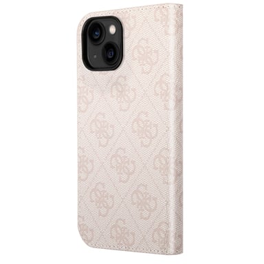 Guess Funda Folio para iPhone 14 Printed 4G Trendy Rosa