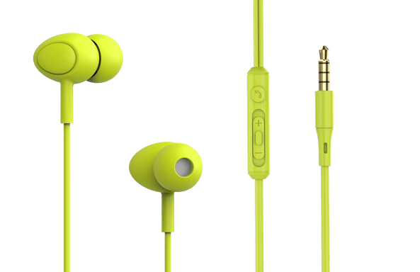 Écouteurs intra-auriculaires filaires Tellur Basic Gamma avec microphone, vert