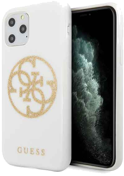 Étui Guess pour iPhone 11 Pro blanc Glitter 4G Circle Logo