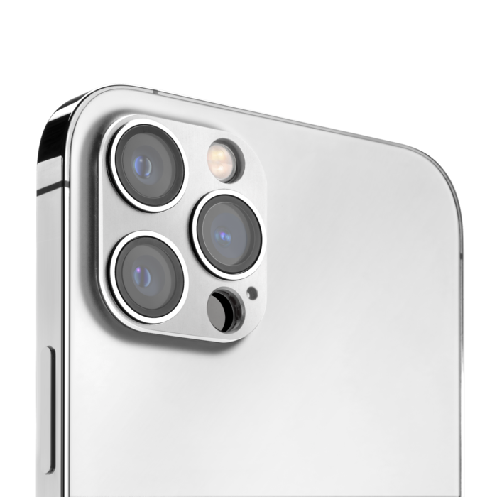 Protection en alliage métallique des objectifs photo pour Apple iPhone 12 Pro, Argent Sidéral